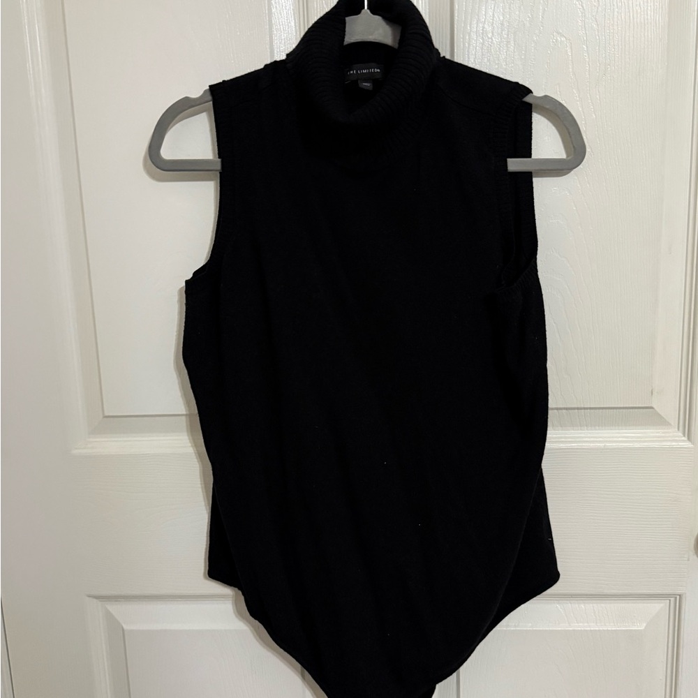 The Limited Black Sleeveless Turtleneck onesie Top